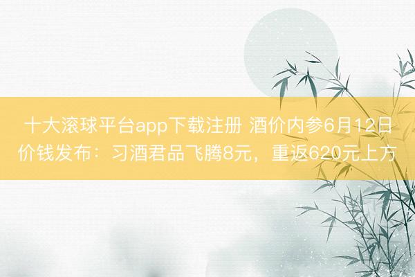 十大滚球平台app下载注册 酒价内参6月12日价钱发布：习酒君品飞腾8元，重返620元上方
