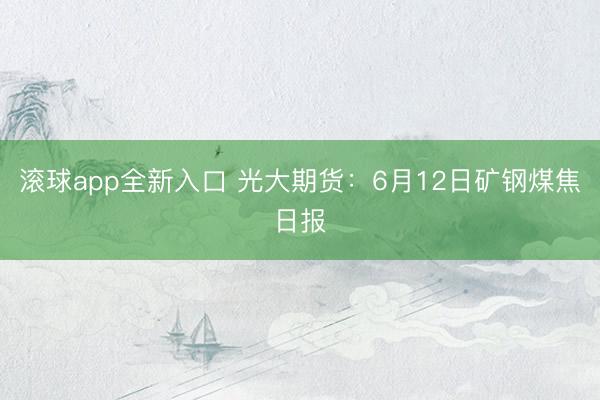 滚球app全新入口 光大期货：6月12日矿钢煤焦日报