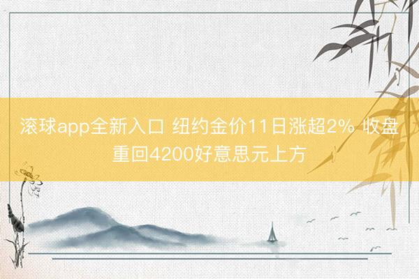 滚球app全新入口 纽约金价11日涨超2% 收盘重回4200好意思元上方