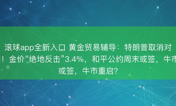 滚球app全新入口 黄金贸易辅导：特朗普取消对伊空袭！金价“绝地反击”3.4%，和平公约周末或签，牛市重启？