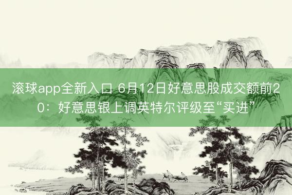 滚球app全新入口 6月12日好意思股成交额前20：好意思银上调英特尔评级至“买进”