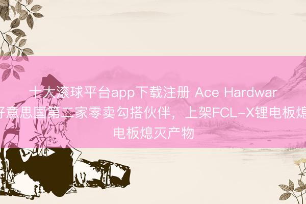 十大滚球平台app下载注册 Ace Hardware成为好意思国第二家零卖勾搭伙伴，上架FCL-X锂电板熄灭产物