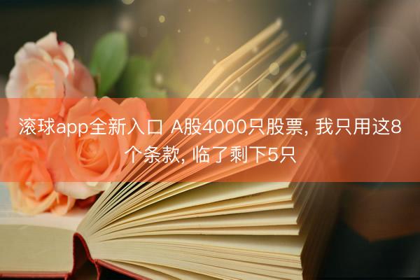 滚球app全新入口 A股4000只股票， 我只用这8个条款， 临了剩下5只